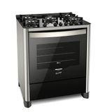 Fogão de Piso Fischer 5 Bocas Gran Cheff com Mesa de Vidro Silver - Bivolt