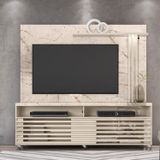 Rack Com Painel Para Tv Até 65 Polegadas 2 Portas 2 Nichos 182cm Frizz Madetec Calacata/off White