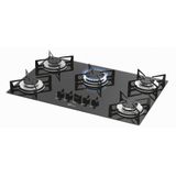 Cooktop A Gás Fischer 5 Bocas Com Mesa De Vidro Preto – Bivolt