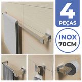 Kit Acessórios Banheiro/lavabo [4 Peças] Aço Inox 304 [q4b]
