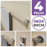 Kit Acessórios Banheiro/lavabo [4 Peças] Aço Inox 304 [q4e]