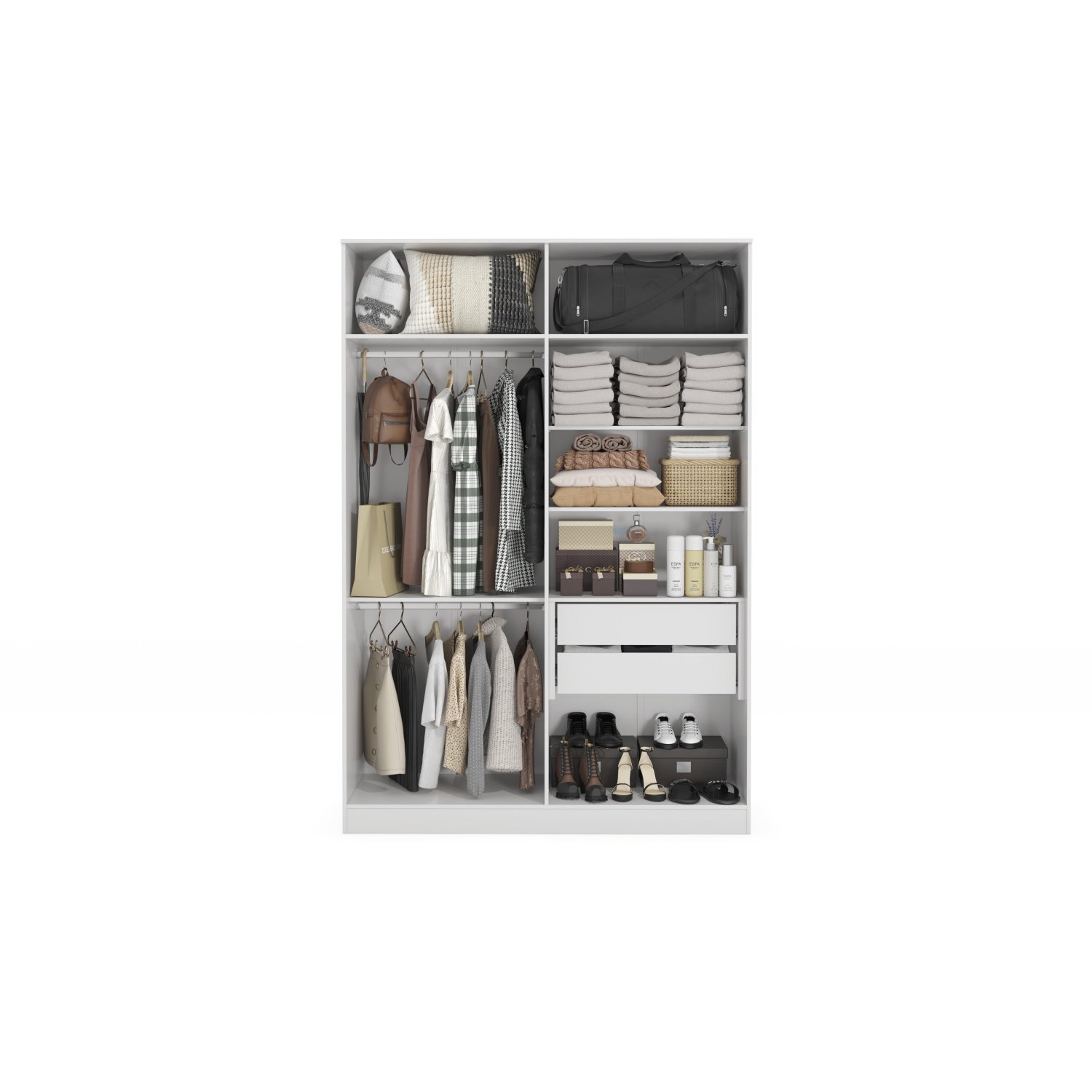 Armário Modulado 2300x1584x560 Linha Closets Adapt Branco