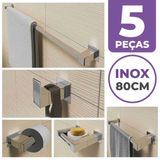 Kit Acessórios Banheiro/lavabo [5 Peças] Aço Inox 304 [q5e]