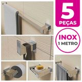 Kit Acessórios Banheiro/lavabo [5 Peças] Aço Inox 304 [q5g]