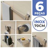 Kit Acessórios Banheiro/lavabo [6 Peças] Aço Inox 304 [q6b]