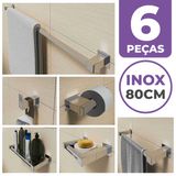 Kit Acessórios Banheiro/lavabo [6 Peças] Aço Inox 304 [q6e]