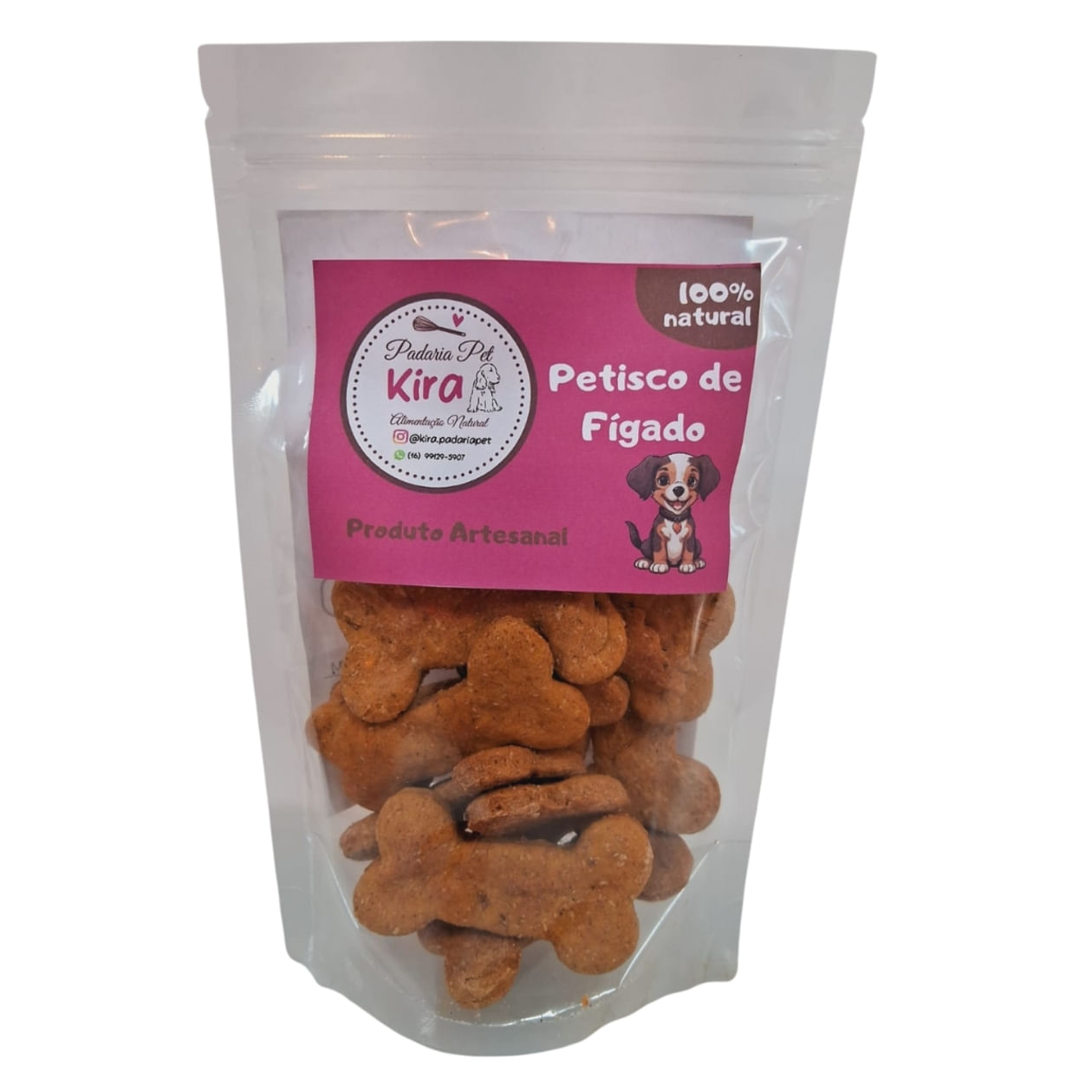 Petisco Natural Artesanal Para Cães Fígado Kira 100g