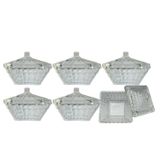 Kit 6 Potiche Mini Bomboniere De Vidro Lembrancinha C/tampa