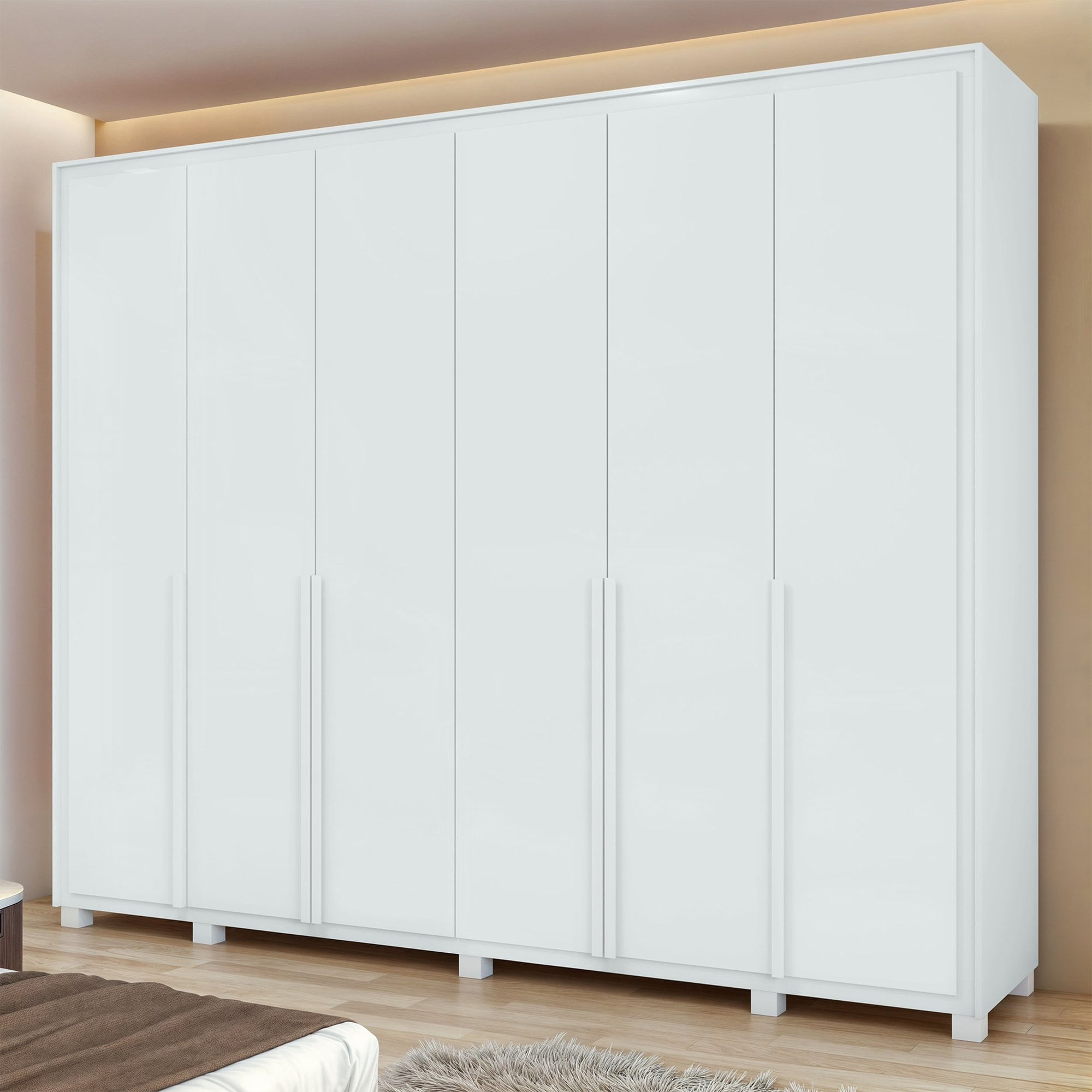 Guarda-roupa 6 Portas 6 Gavetas 100% Mdf Detroid Com Pés