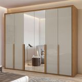 Guarda-roupa 6 Portas 6 Gavetas 100% Mdf Imperatore Com Espelho