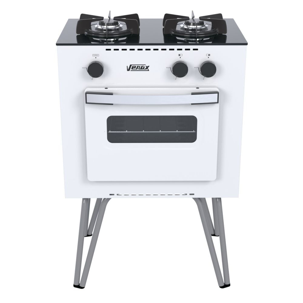 FOGÃO PORTÁTIL VENAX MINI COOK  2 BOCAS A GAS BRANCO