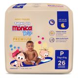 Fralda Turma Da Mônica Baby Premium P Com 26 Unidades