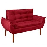 Namoradeira Opala Elegante Suede Vermelho