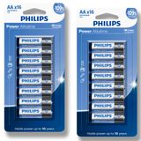 Pilha Alcalina Aa Philips Bateria 2a Pequena Kit 32 Unidades