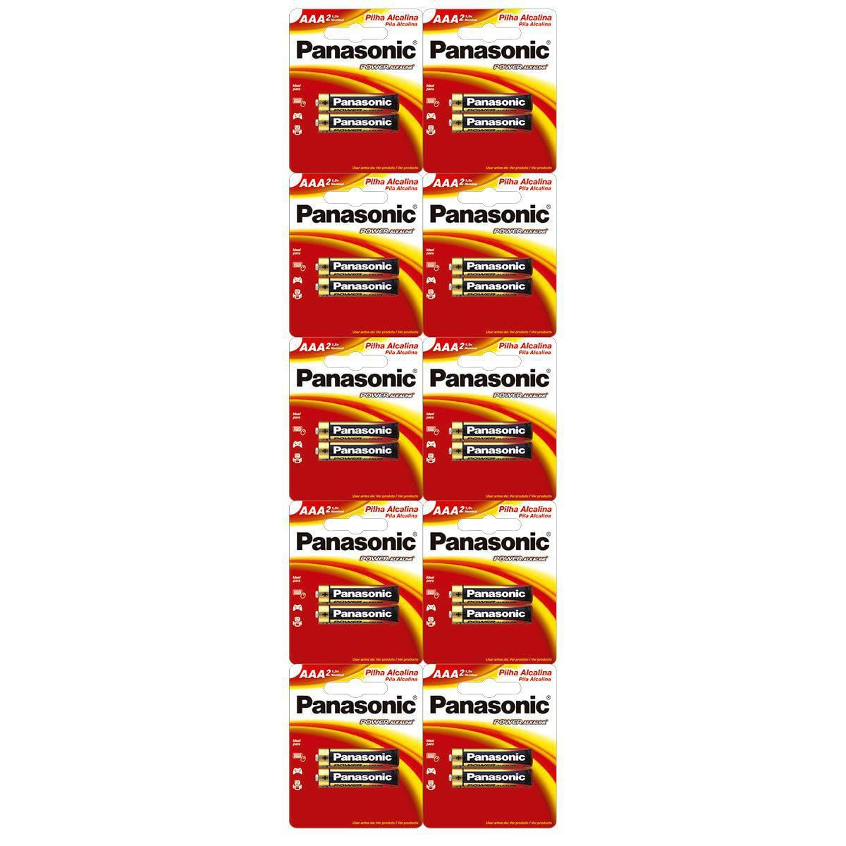 Pilha Alcalina Aaa Panasonic Bateria 3a Palito Multiblister Kit 20 Unidades