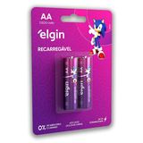 Pilha Recarregavel Aa Elgin Bateria 2a 2500mah Pequena 2 Unidades