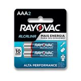 Pilha Alcalina Aaa Rayovac Bateria 3a Palito 2 Unidades