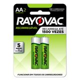 02 Pilhas Aa Recarregáveis 1350mah Rayovac 1 Cart C/ 2 Unid