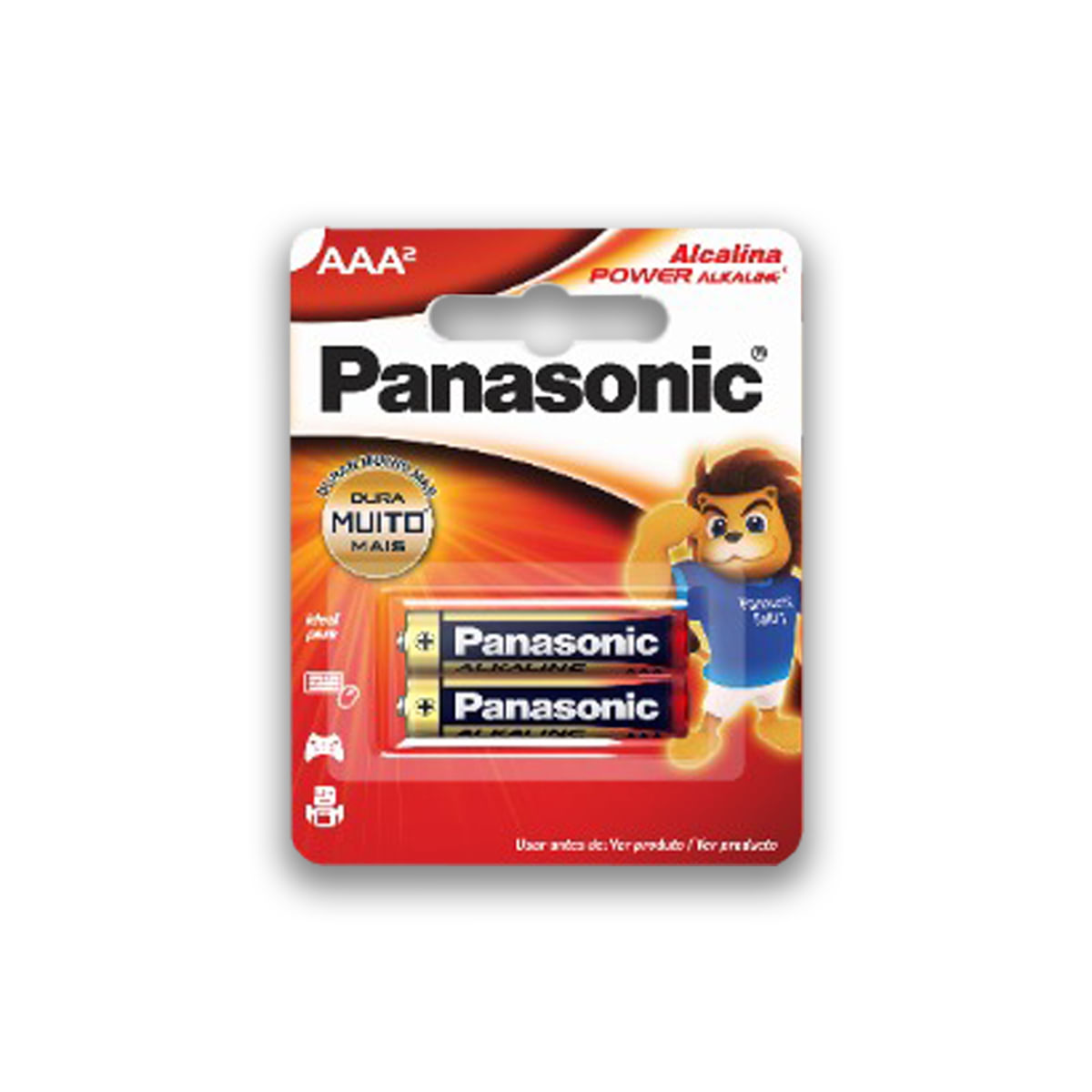 Pilha Alcalina Aaa Panasonic Bateria 3a Palito 2 Unidades