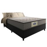 Cama Box Casal Colchão Molas Flora Gazin Cinza/branco 138x188x60cm - Suporta Até 110 Kg Por Pessoa
