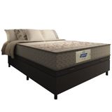 Cama Box Baú Casal Colchão Molas Flora Gazin Cinza/branco 138x188x63cm - Suporta Até 110 Kg