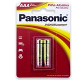 02 Pilhas Aaa Palito Alcalina Panasonic 1 Cart C/ 2 Unid