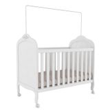 Berço Mini Cama 2 em 1 Elô Móveis Peroba Branco Brilho