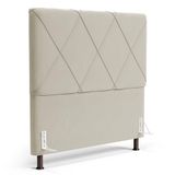 Cabeceira Cama Box Casal Mel 140cm Com Frame Sintético Bege - Desk Design