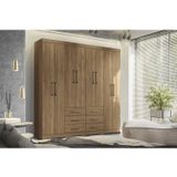 Guarda-roupa Casal 8 Portas 6 Gavetas Liverpool Com Pés Jatoba