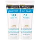 Kit 2 Protetor Solar Neutrogena Sun Fresh Loção FPS 90 200mL