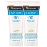 Kit 2 Protetor Solar Neutrogena Sun Fresh Loção FPS 90 200mL