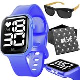 Relógio Digital Infantil + Caixa Presente Pulseira Ajustavel