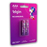 Pilha Recarregavel Aaa Elgin Bateria 3a 900mah Palito 2 Unidades