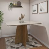 Mesa De Jantar 4 Lugares Jade Valdemóveis Cinamomo/off White