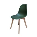 Cadeira Para Sala De Jantar Eames Pp Wood Verde Militar