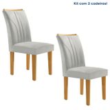 Conjunto 2 Cadeiras Para Sala De Jantar Laguna Espresso Móveis Cinamomo/off White/boucle Gelo