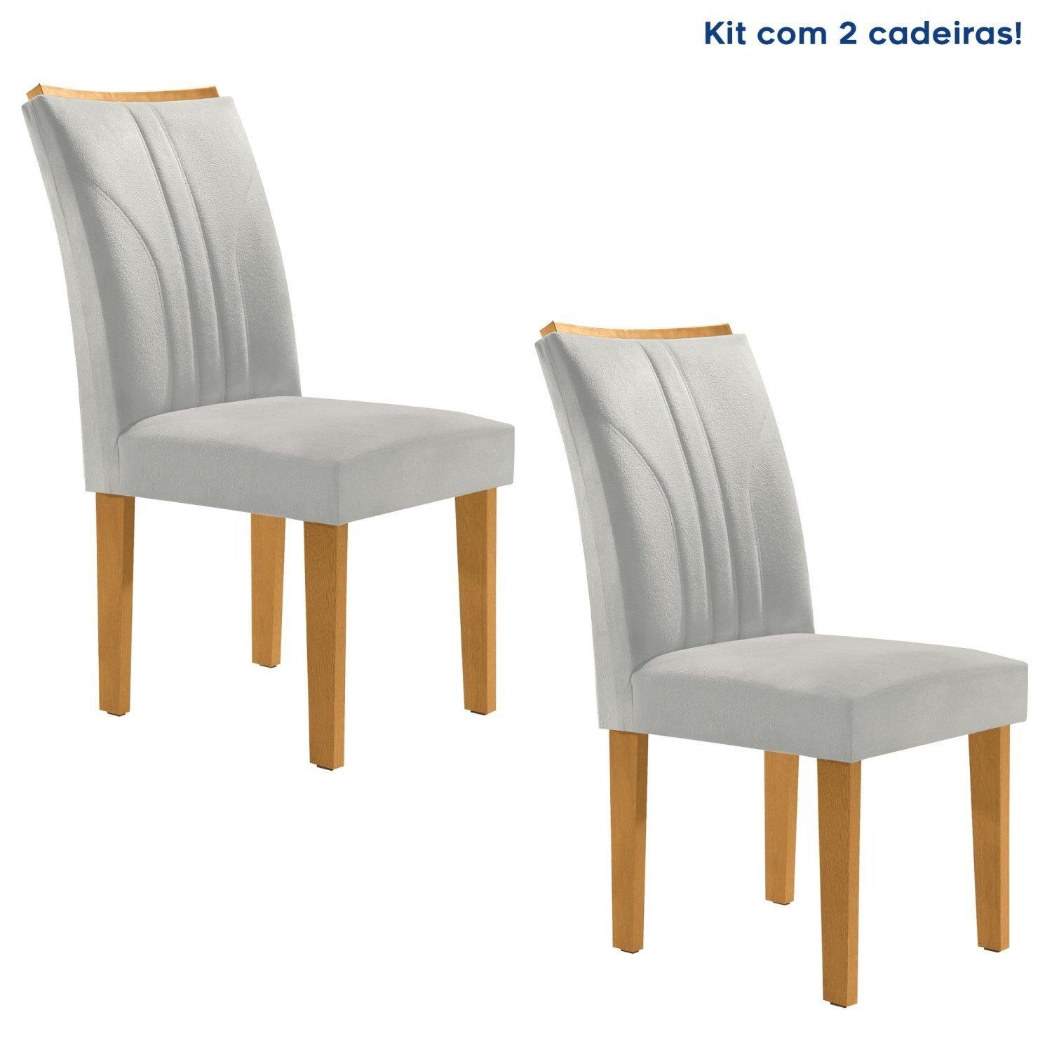 Conjunto 2 Cadeiras Para Sala De Jantar Laguna Espresso Móveis Cinamomo/off White/boucle Gelo