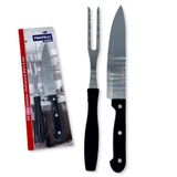 Kit Churrasco 2 Peças Profissional Faca E Garfo Blanc &amp; Noir