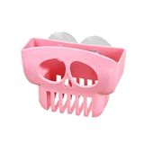 Porta Bucha E Esponja Skull Caveira Com Ventosa Rosa