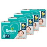 Fralda Descartável Pampers Confort Sec Tamanho M - 4 Pacotes Com 44 Fraldas - Total 176 Tiras