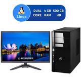 Computador Dual Core, 4gb , 500gb Hd E Linux + Monitor 19&quot;
