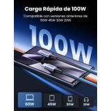 Cabo Ugreen Usb Tipo C Pd 100w 5a Compatível 60w 45w 30w 20w