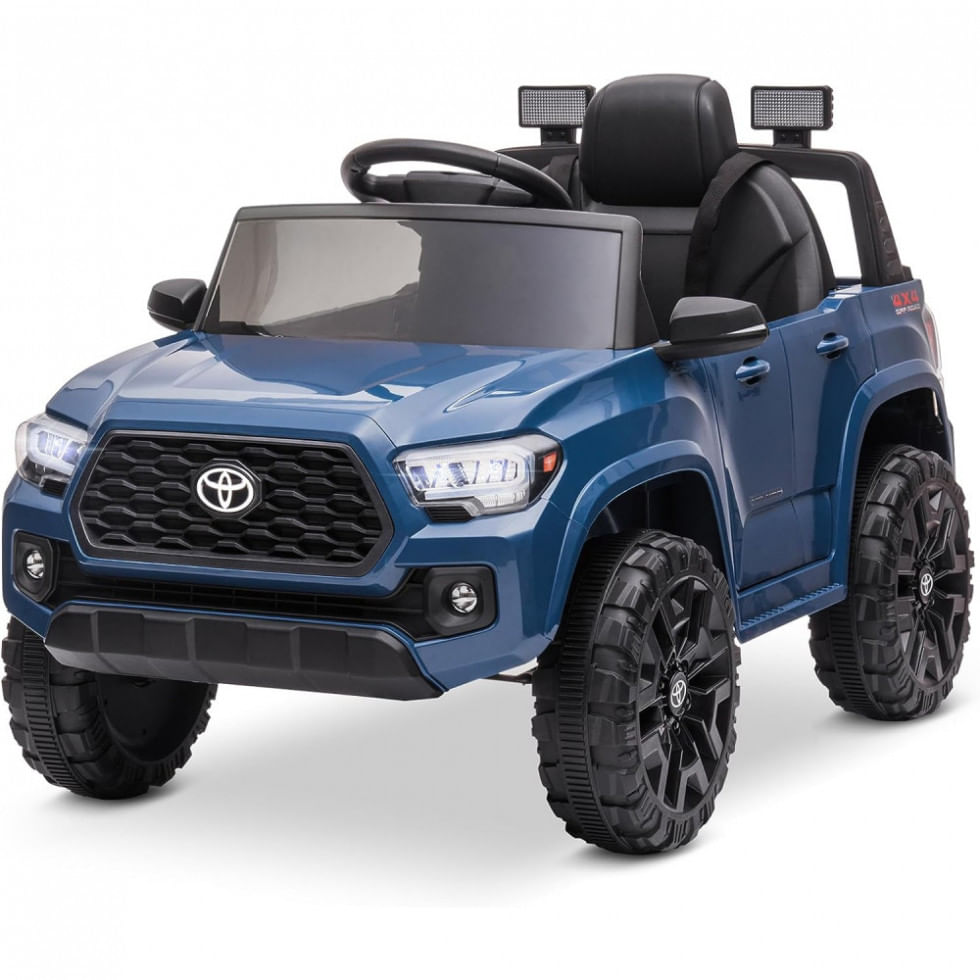 Carro Elétrico Infantil Toyota Tacoma A Bateria 12v Com Mp3, Luzes Led E Suspensão, Kidzone, Azul