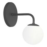 Arandela Luminária Parede Bolinha Globo Vidro Lavabo Preto