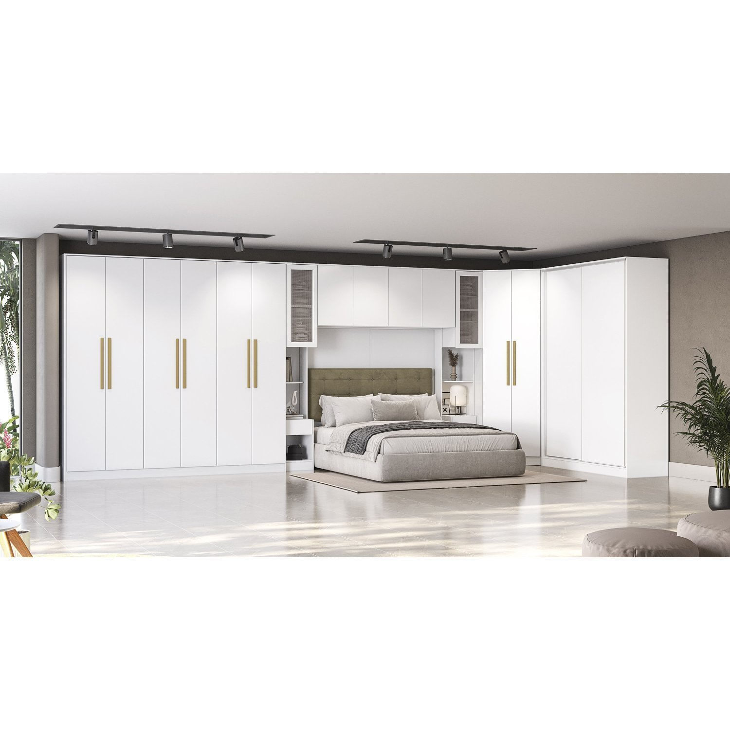 Guarda-roupa Modulado 2 Portas De Correr 158 Cm Branco