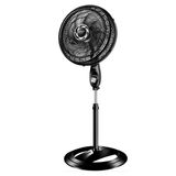 Ventilador de Coluna Mondial Turbo 40cm 8 Pás 3 Velocidades Preto Prata 220V