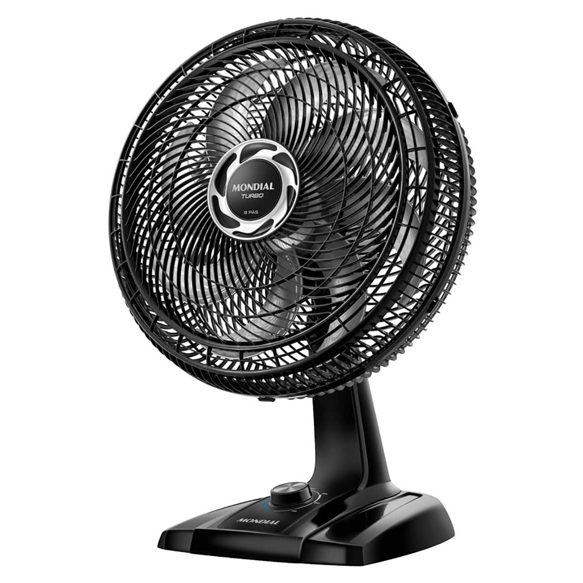 Ventilador de Mesa 40cm Mondial Turbo com 8 Pás 3 Velocidades Preto e Prata 220V