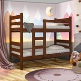 Cama Beliche Com 2 Colchões Ortobom Solteiro Madeira Maciça Reforçada Castanho Reason Shop Jm