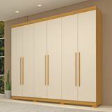 Guarda Roupa Casal 6 Portas 100% Mdf Buganvílea Espresso Móveis Nature/off White