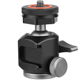 Mini Cabeça Esférica Ball Head Dupla Montagem 1/4&quot; E Sapata Fria